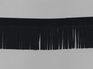Fransenborte Wildleder-Imitat 38092-5s, Breite ca. 5 cm, Farbe schwarz