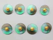 Knopf transparent mit Farbverlauf und Rose gold 71800-34-10, Größe 34 (ca. 22 mm)