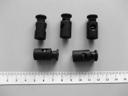 Kordelstopper Einloch in Zylinderform Nr. 6580, Lochdurchmesser ca. 5,5 mm, Farbe schwarz