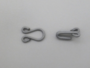 Mantelhaken Metall mit Stoff ummantelt Nr. 80709 , 1 Paar, Hakenlänge ca. 14 mm