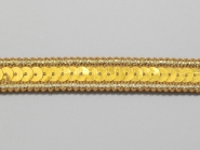 Paillettenband einreihig gold mit Gimpe Nr. 289478-602, Breite ca. 13 mm