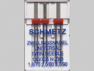Schmetz Universal Zwillingsnadel Sortiment 705-H-Zwi, 3 Nadeln in Box