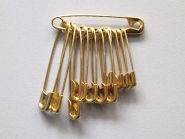 Sicherheitsnadeln Metall goldfarben sortiert Nr. 4363, Länge 21-34 mm, 12 Stück im Bund