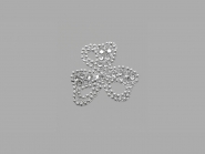 Strass-Bügelmotiv CS091, Strassapplikation auf silberner Glitterfolie, Größe ca. 4,3 x 4,3 cm
