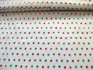Weihnachtsorganza L8113-203 weiß mit mit bunten Glittersternen, Breite ca. 150 cm