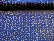 Weihnachtsorganza L8113-218 in dunkelblau mit Goldsternen, Breite ca. 150 cm