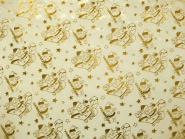 Weihnachtsorganza L8114 in creme mit Nikoläusen gold, Breite ca. 150 cm