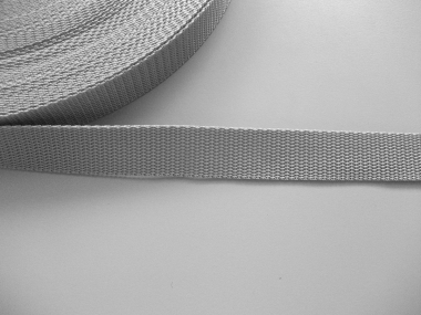 Gurtband 357254-25 silbergrau, Stärke ca. 1,8 mm, Breite ca. 25 mm
