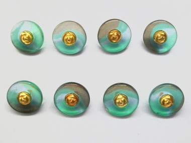 Knopf transparent mit Farbverlauf und Rose gold 71800-24-10, Farbe 10 Grüntöne