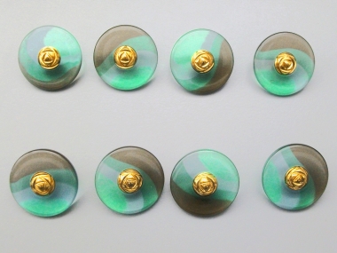 Knopf transparent mit Farbverlauf und Rose gold 71800-34-10, Farbe 10 Grüntöne