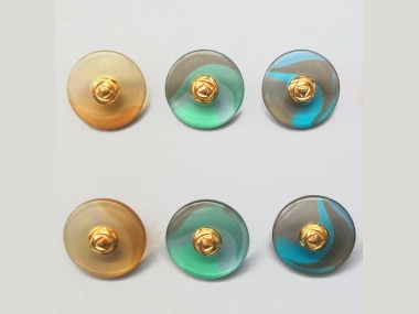 Knopf transparent mit Farbverlauf und Rose gold 71800-34