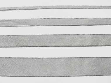 Lurexband Nr. 25197s-25 in silber mit Silberkante, Breite ca. 25 mm
