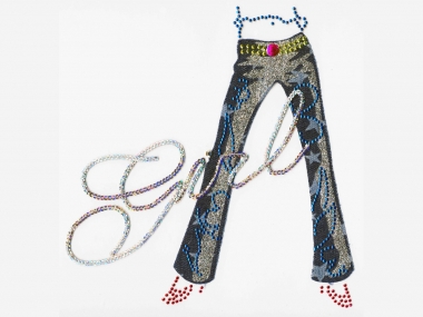 Pailletten-/Nieten-Bügelmotiv LS283 - Glitter-Jeans