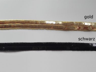 Paillettenband elastisch, zweireihig Nr. 9253-03, Farbe 03 schwarz