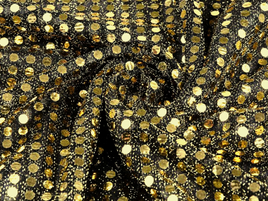 Paillettenstoff L142-77, Farbe 77 gold-schwarz