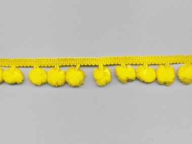 Pomponborte - Bommelborte Nr. 15009-02, Farbe 02 gelb
