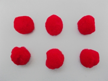 Pompons 500879-07, Farbe 07 rot