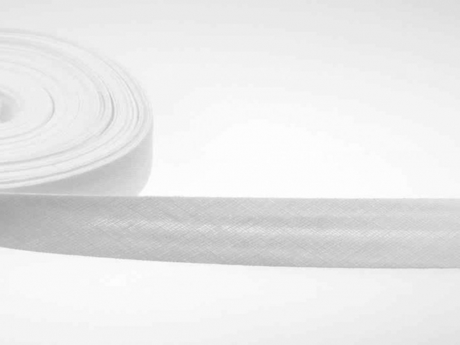 Baumwoll-Schrägband 8711-009 in weiß, Breite ca. 20 mm