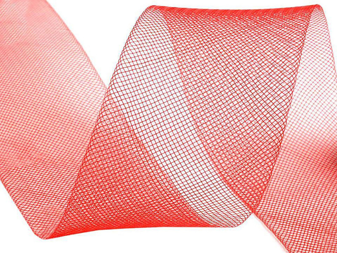 Crinoline Versteifungsband fein 080906-07, Breite 5 cm, Farbe 07 rot