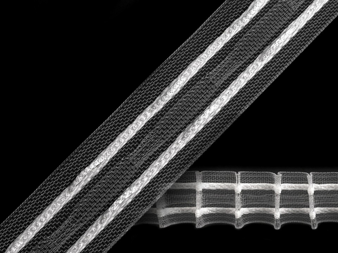 Gardinenband mit Bleistftfalten transparent Nr. 260544, 25 mm