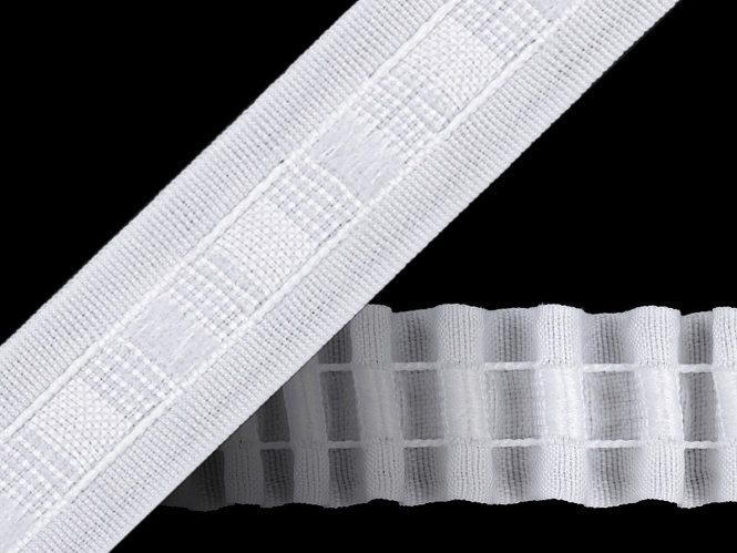 Gardinenband mit Bleistiftfalten in weiß Nr. 610095, 25 mm