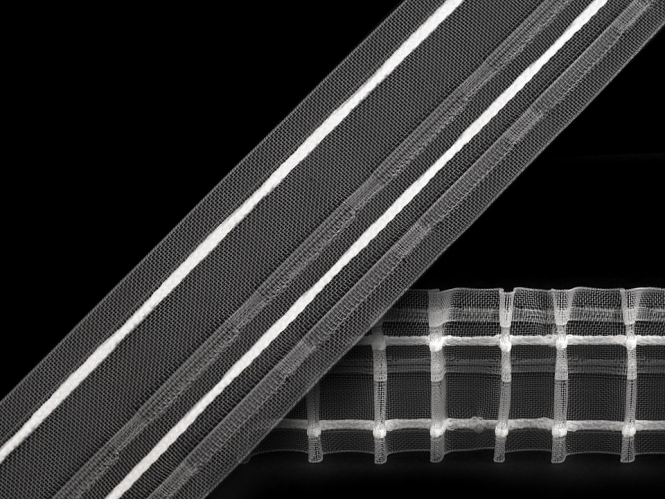 Gardinenband mit Bleistiftfalten transparent Nr. 260588, 50 mm