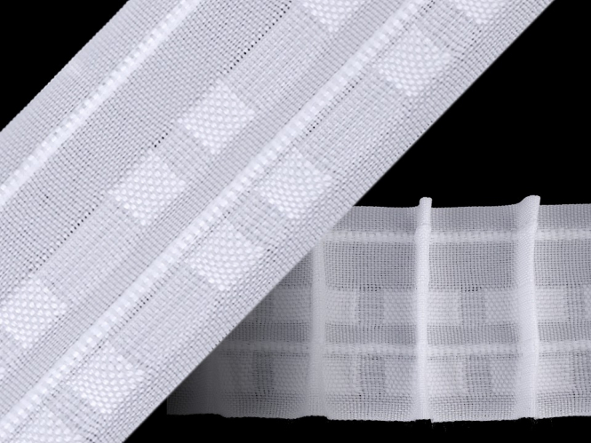 Gardinenband mit Bleistiftfalten in weiß 610093, 50 mm