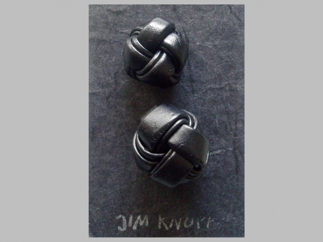 Jim Knopf Lederknopf schwarz Nr. 11939-44, Größe 44 (ca. 28 mm)