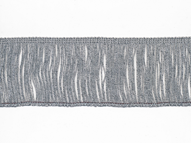 Lurex-Fransenborte silber 8818s-08, Breite ca. 7,5 cm