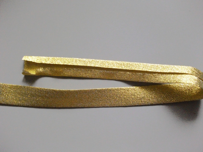 20mm doppelt gefalzt Schrägband gold 
