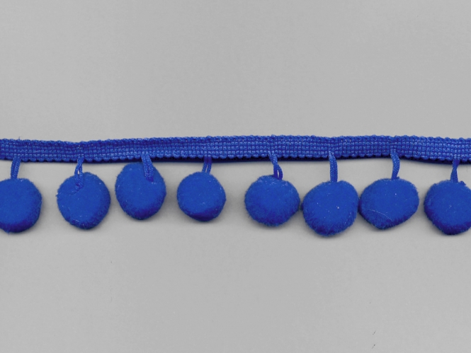 Pomponborte - Bommelborte Nr. 15009-06, Farbe 06 kobaltblau