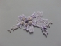 Blumenapplikation Nr. 56057724-03 mit Strasssteinen und Satinrose, Farbe 03 lila