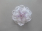 Chiffon-Blumenapplikation Nr. S504-02 mit Perlen und Strasssteinen, Farbe 02 weiß-lila