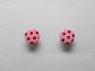 Knopf mit schwarzen Punkten Nr. 6089-28-9, Farbe 9 rosa/schwarz